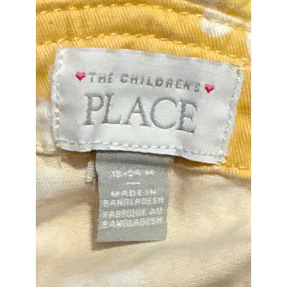 The Childrens Place Toddler Girls Yellow Daisy Floral Denim Jumper Dress 18-24M - Picture 5 of 5